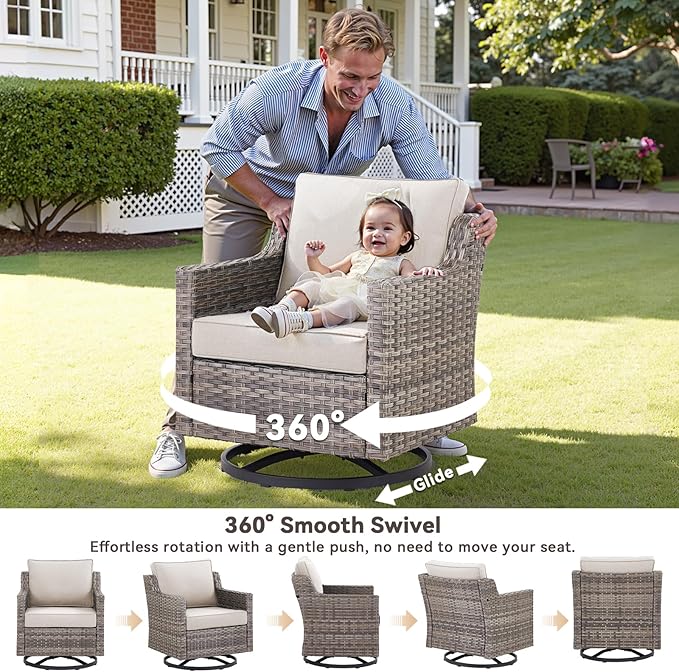 Outdoor Swivel Rocker Patio Chairs-High Back Wicker Swivel Rocker Patio Chairs