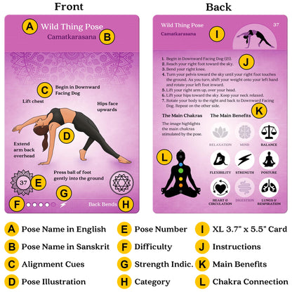 Asana Moon Premium Yoga Cards – Deck with Over 120 Yoga Poses – Yoga Sequencing Deck with Yoga Cues and Sanskrit Names for Beginners and Teachers – Unique Yoga Gift for Women or Any Yoga Lover