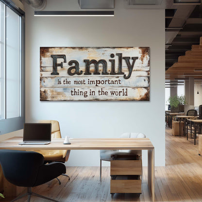 Retro Family Quotes Wall Art for Living Room Canvas Prints Family is the Most Important Thing in the World Rustic Farmhouse Art Deco Modern Artwork Bedroom Kitchen Dining Room Decor Extra Large