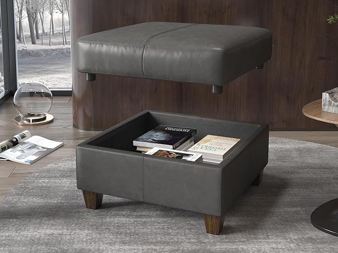 EASE MOOSE Faux Leather Square Ottoman Module