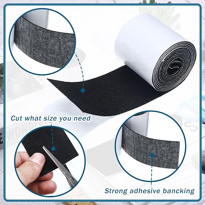 Shappy 2 Packs 120 x 2 x 0.04 Inch Felt Strips