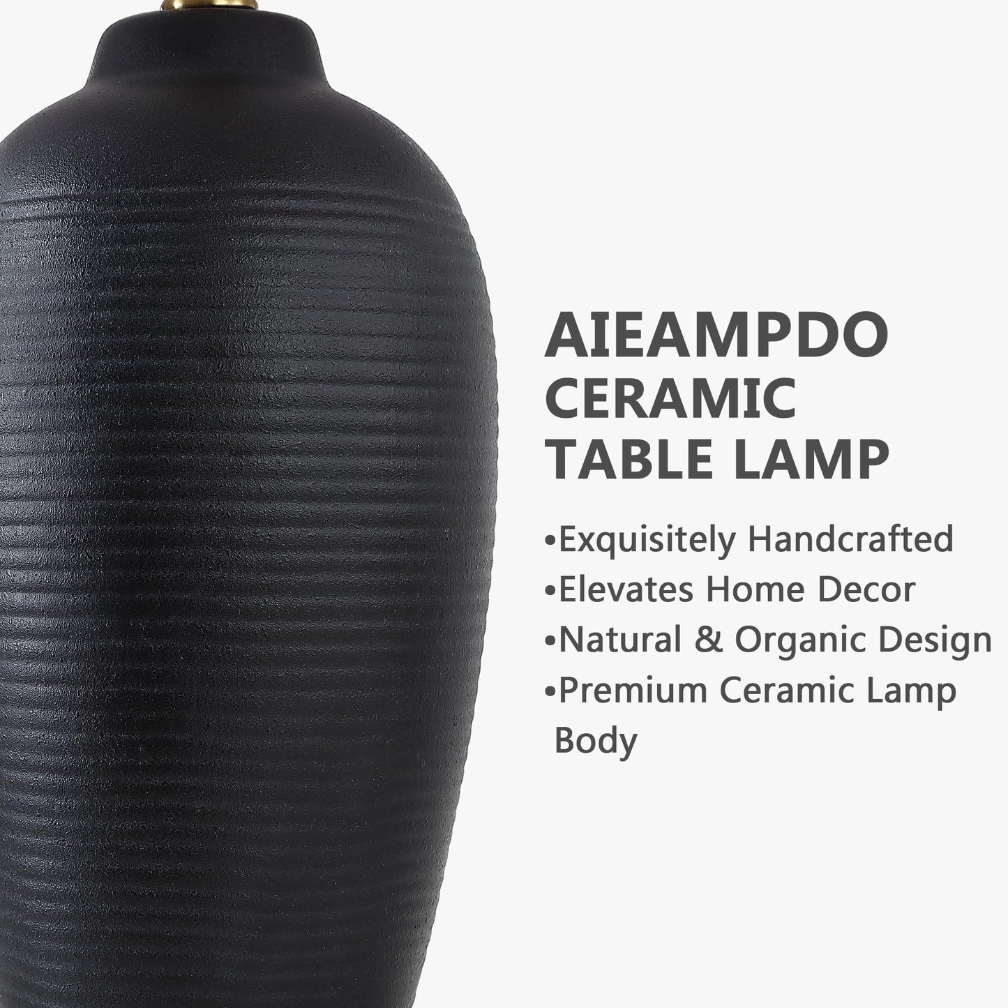 AIEAMPDO 25" Retro Vintage Ceramic Table Lamp for Living Room Bedroom