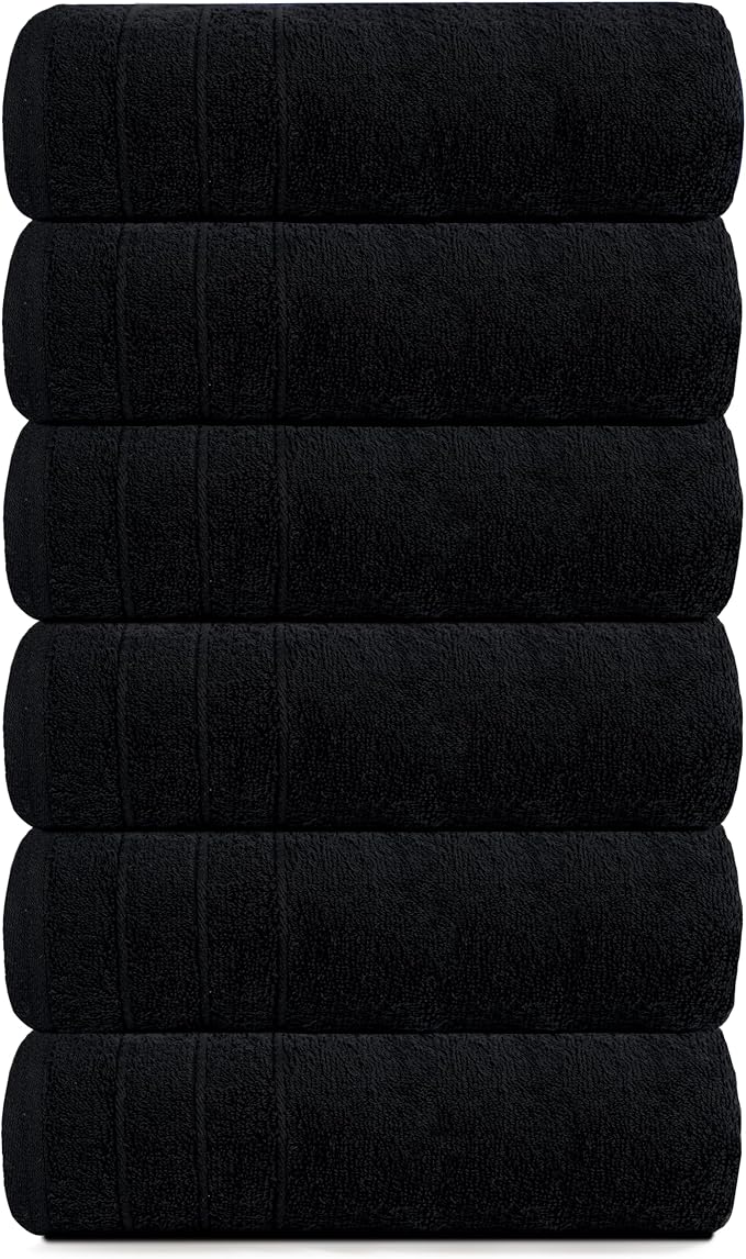 Tens Towels Pack of 6 Hand Towels, 100% Cotton, Lighter Weight, Quick to Dry