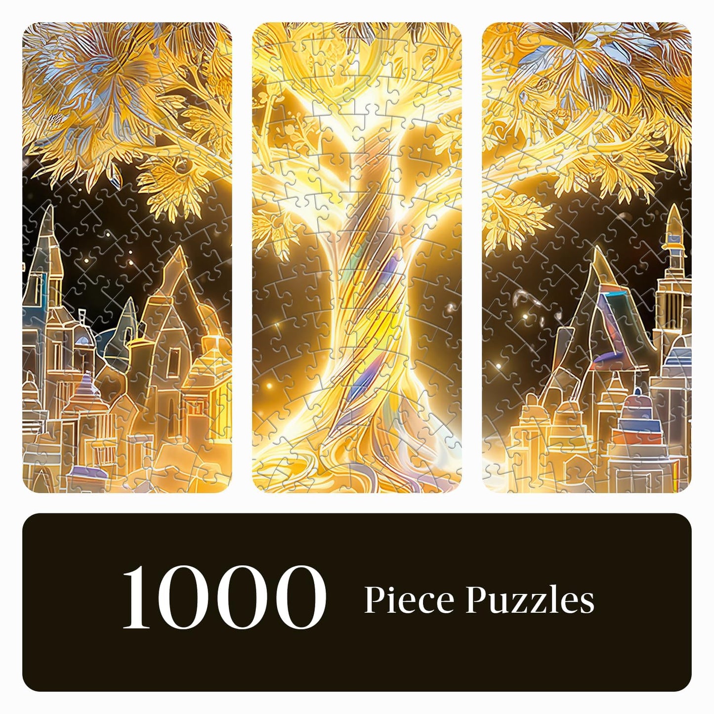 Artipuz 1000 Piece Round Jigsaw Puzzle for Adults - Crystal Tree of Life, 26.6" Diameter – Stress Relief & Cognitive Challenge, Ideal Mindfulness Gift Family Game Night, Artistic Wall Decor