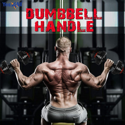 Yes4All Pair of Threaded Dumbbell Handles 14/16/18/24 inch, Chrome/Rubber Grip, Fit 1” Plates, Weight Bar Connector