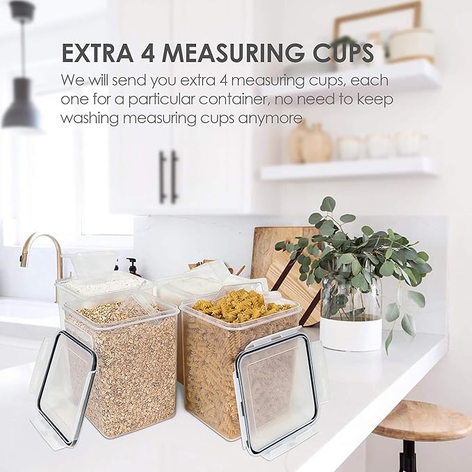 Vtopmart 4 PCS Large Food Storage Containers 5.2L / 175oz, 4 Pieces BPA Free