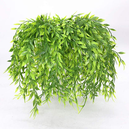 PASYOU Artificial Willow, Plastic Plants Greenery Leaves Fake Hanging Vine Faux Ivy for Home Indoor Outdoor Garden Door Wall DIY Basket Planter Filler Wedding Party Decoration UV Resistant - 4 Pack