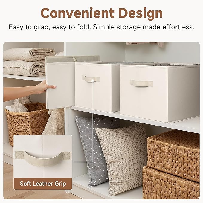StorageWorks Fabric Closet Organizers and Storage Bin, Foldable Shelf Baskets