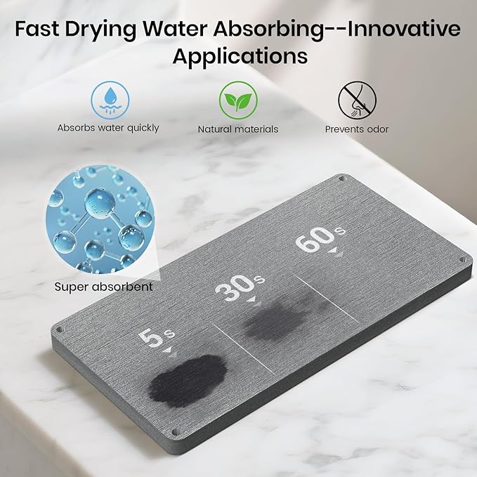 Toothbrush Holder with Quick Drying Mat—Toothbrush and Toothpaste Holders
