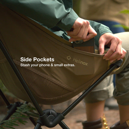 Helinox Sunset Chair Lightweight High-Back Collapsible Camping Chair Blackout, 3.4Ibs Outdoor Chairs, Picnic Chair, Portable Camping Chair, with Side Pockets