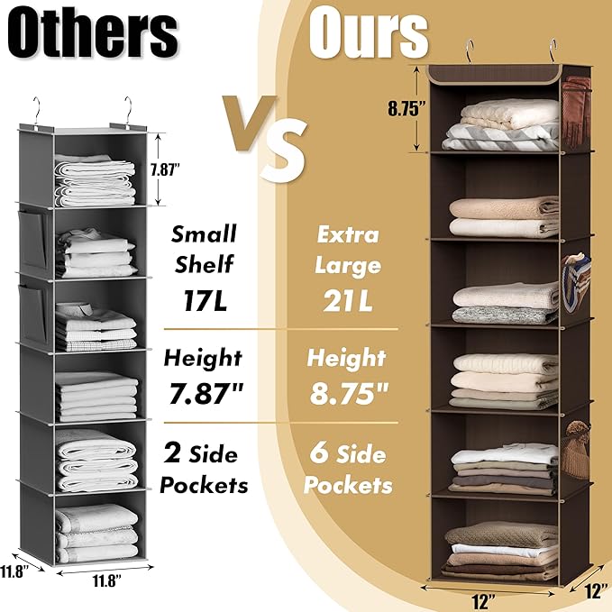 Simple Houseware 6 Shelf Hanging Closet Organizer