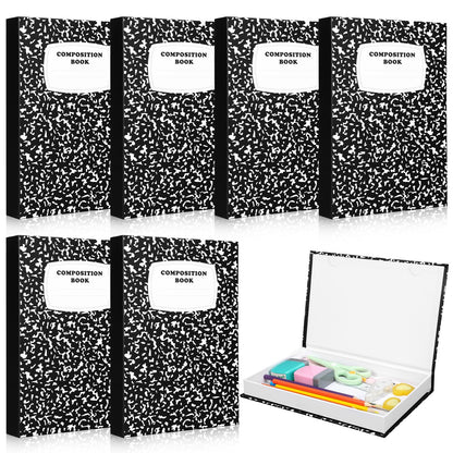 Amyhill 6 Pcs Teacher Appreciation Gifts Bulk Teacher Gifts Composition Notebook Box for Classroom Storage Boxes Graduation Party Favors Back to School Thank You Gift Supplies(Black)