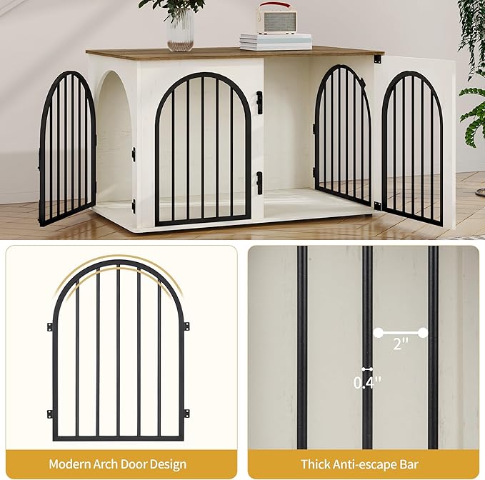 39.4" Wooden Dog Crate Furniture, Indoor Dog Kennel Dogs Cage