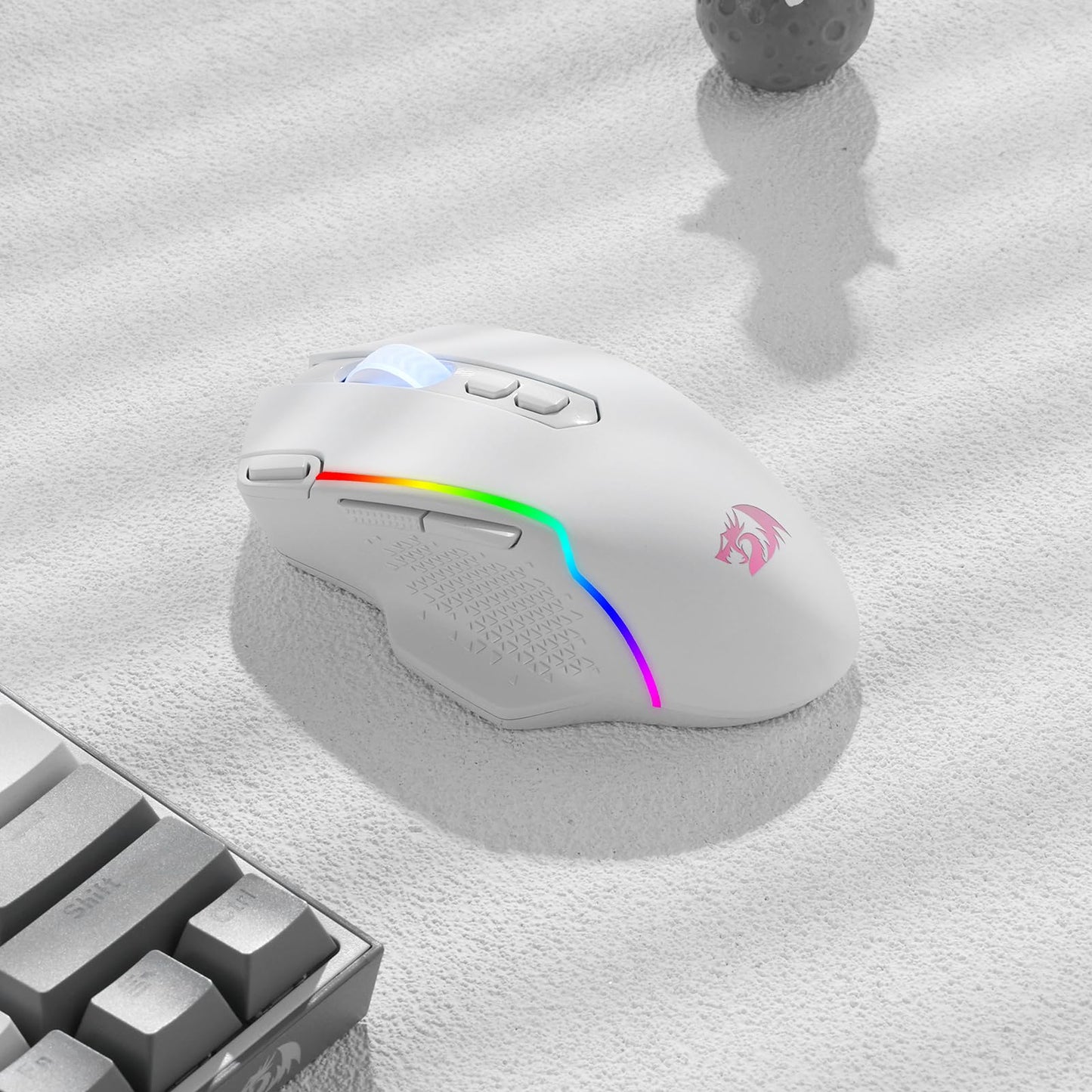 Redragon M810 Pro Wireless Gaming Mouse, 10000 DPI Wired/Wireless Gamer Mouse w/Rapid Fire Key, 8 Macro Buttons, 45-Hour Reliable Power Capacity and RGB Backlit for PC/Mac/Laptop