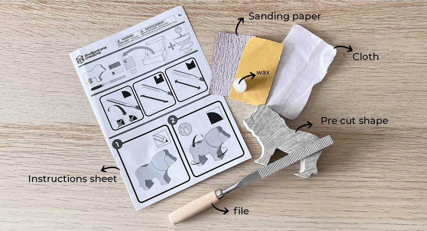 STUDIOSTONE CREATIVE DIY Arts & Crafts Carving Kit Kids Adults Orca Sculpture Soapstone