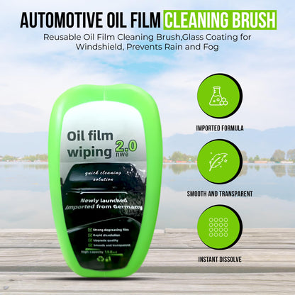 Automotove Oil Film Cleaning Brush green - Car wash Brush Prevents Rain and Fog Glass Oil Film Remover - Car Glass Cleaning Board, Enhances Clarity and Visibility