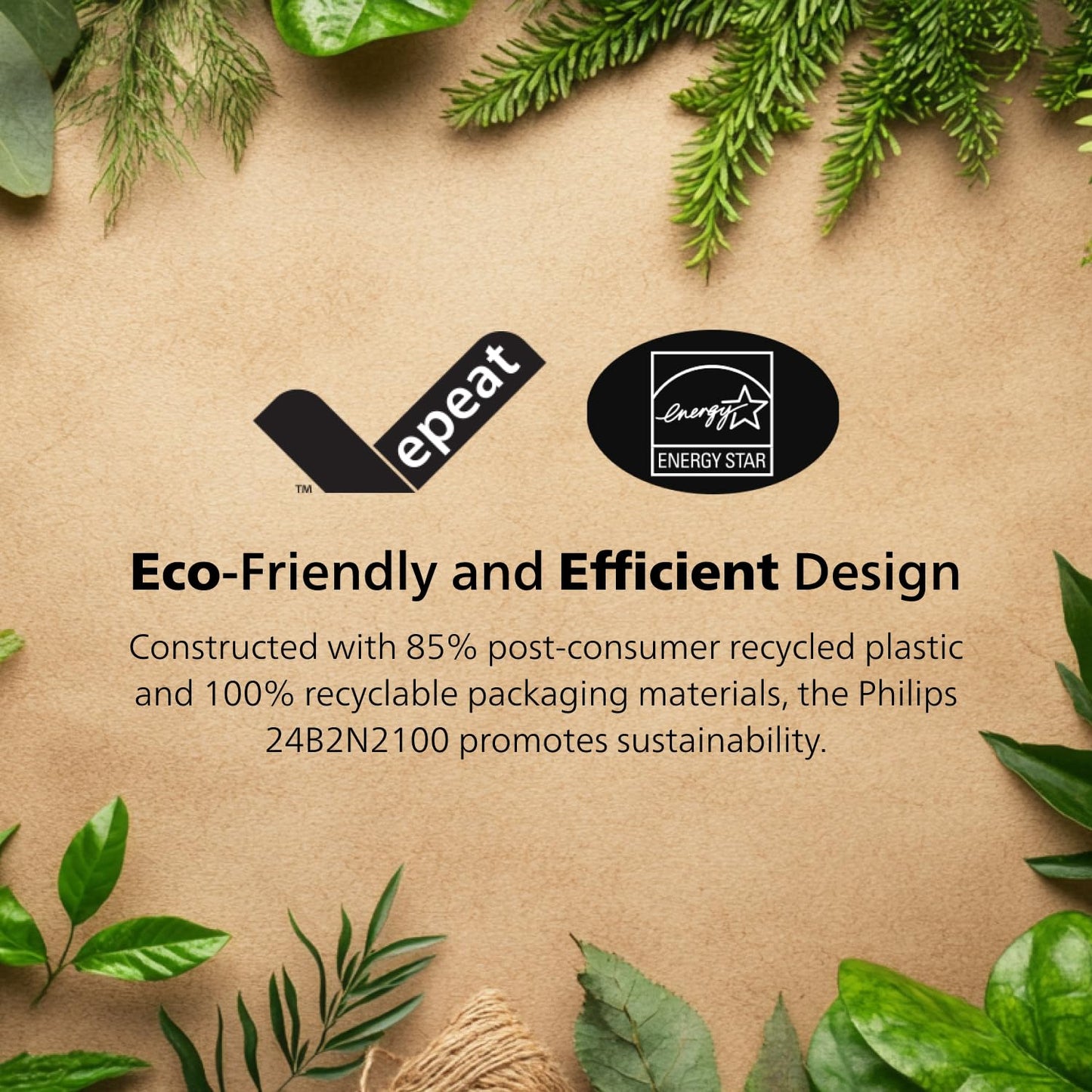 Philips 221V8LB 22 inch Class Thin Full HD (1920 x 1080) Monitor, 100Hz Refresh Rate, VESA, HDMI x1, VGA x1, LowBlue Mode, Adaptive Sync, 4 Year Advance Replacement Warranty