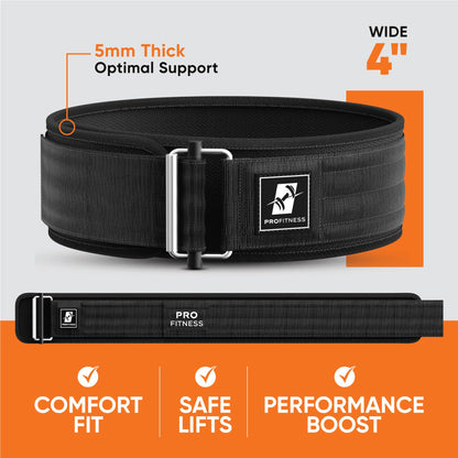 Workout Belt for Men & Women | Premium Weightlifting Belt for Serious Functional Fitness | Weight Lifting, Back Belt for Lifting | Olympic Lifting Athletes (Black/White, Medium)