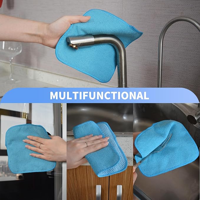 KinHwa Kitchen Washcloths for Dishes Absorbent Microfiber Dish Cloths Quick Dry