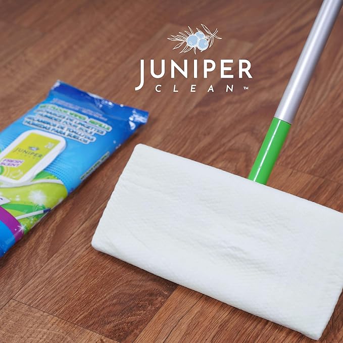 Wet Floor Wipes, Fresh Scent & Plant-Based Textured Cloth Trap Absorb Dirt