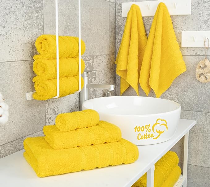 American Soft Linen Luxury 6 Piece Towel Set, 2 Bath Towels 2 Hand Towel 2