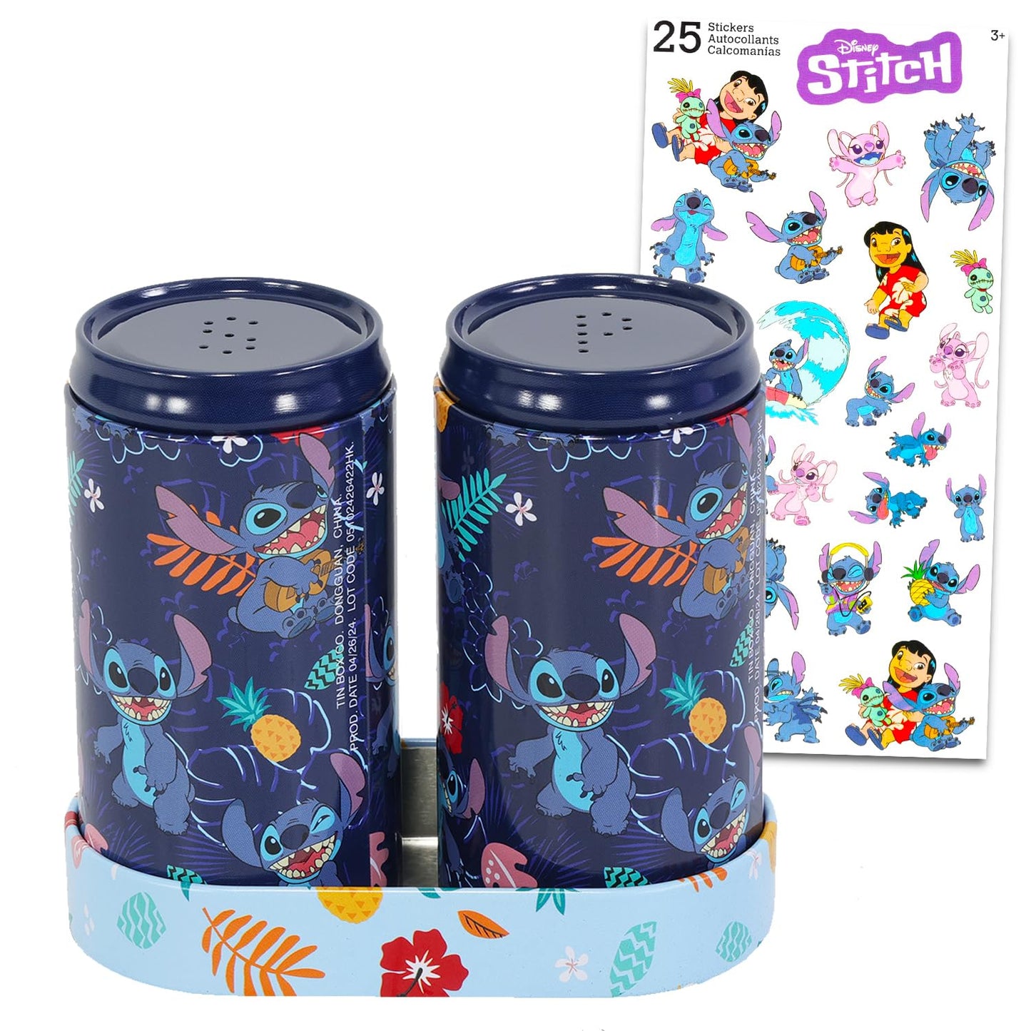 Lilo and Stitch Kitchen Decor - Stitch Kitchen Accessories Bundle Includes Stitch Salt and Pepper Shakers Plus Stickers | Stitch Kitchen Accessories Set
