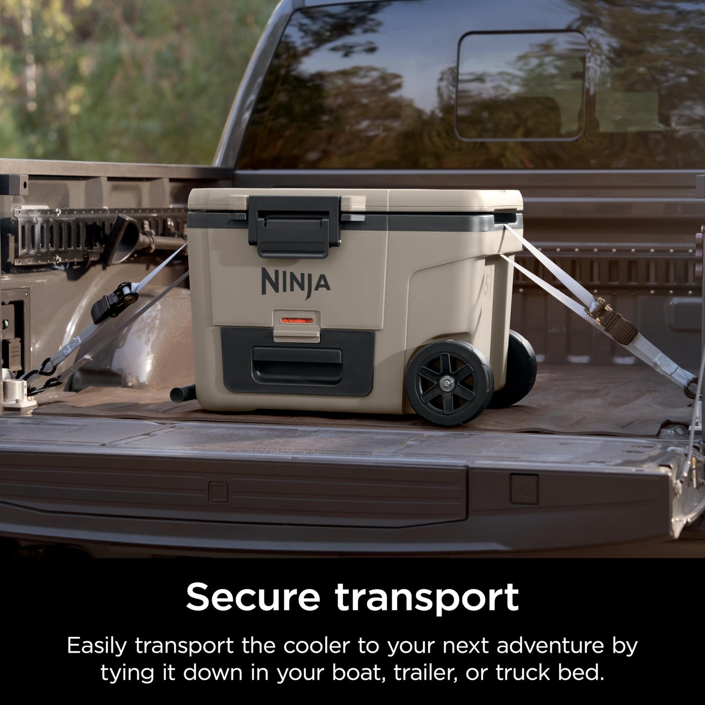 Ninja | Cooler | FrostVault 65QT Cooler with Wheels | Insulated with Temp Dry Storage Drawer | Keeps Ice Cold for Days | for The Beach, Camping, Picnics & More | Birch Beige | FB265CS
