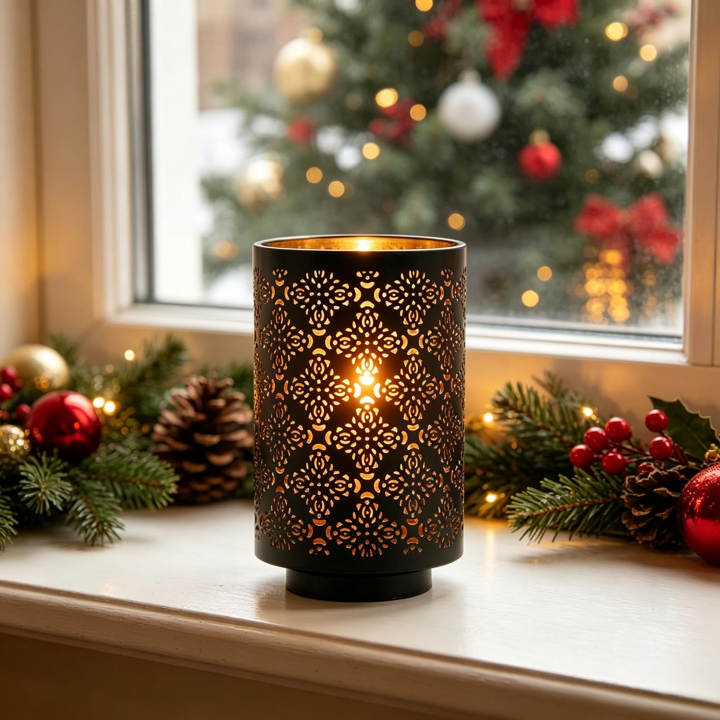 Hosley Diamond Cut Candle Holder 8 Inch Height Ideal Gift for Wedding Spa Lantern Reiki Decor LED Candles P9