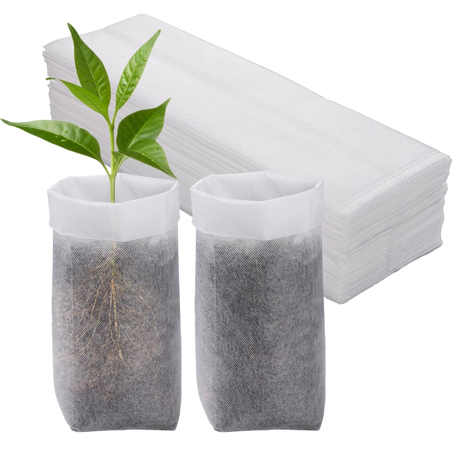 Cosweet 11.6''H Deep Nursery Grow Bags, Non-Woven Fabric Planting Pots for Indoor and Outdoor Garden Growing Seedlings Vegetables Flowers Fruits (60 PCS)