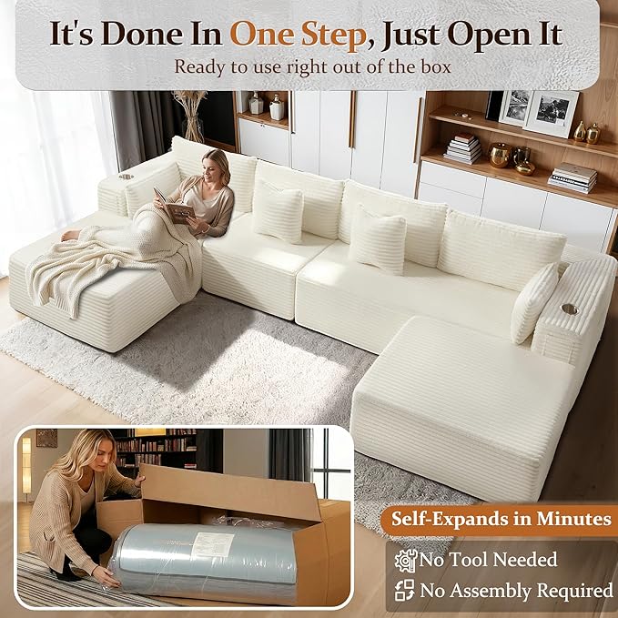 37" Cloud Sectional Couch Ottoman