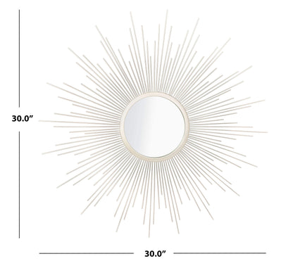 Safavieh Home Collection Alves 30-inch Champagne Sunburst Round Mirror