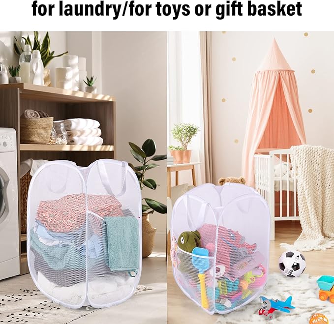 BATTOO Deluxe Strong Mesh Pop up Laundry Hamper Basket
