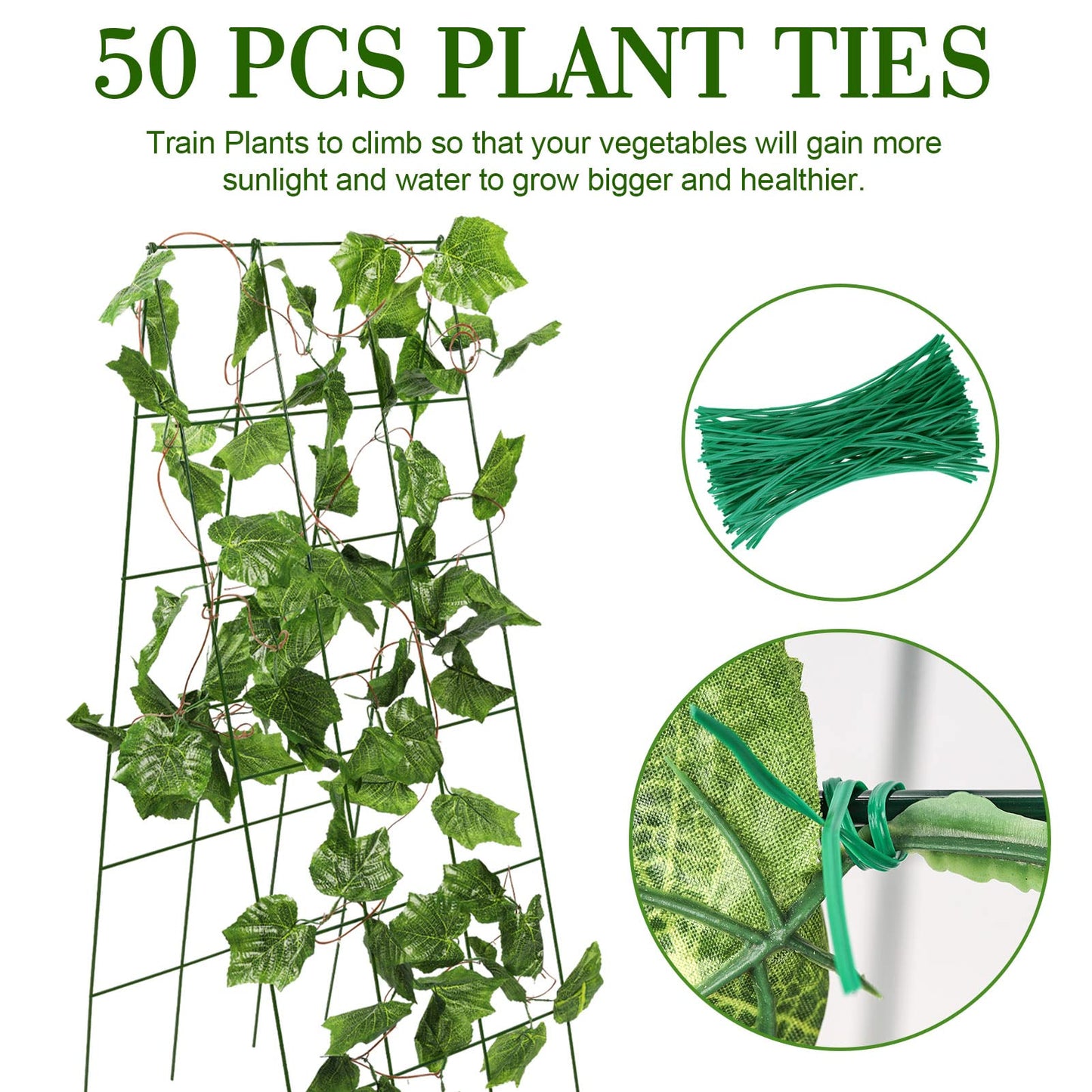 Kyrieval 48 x 18 Cucumber Trellis, Foldable Metal A-Frame Trellis for Raised Beds, Small Garden Plant Support for Cucumbers, Peas and Climbing Vegetables