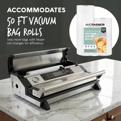 Avid Armor Vacuum Sealer A420XL – 16" Wide Seal Bar for Wider Bags, Fits 50 ft Rolls, Seals Multiple Quart Bags, Food Saver for Kitchen Storage, Sous Vide, Marinating
