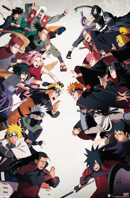 Naruto Shippuden - Face-Off Wall Poster, 34L" x 22.4W", Unframed Version