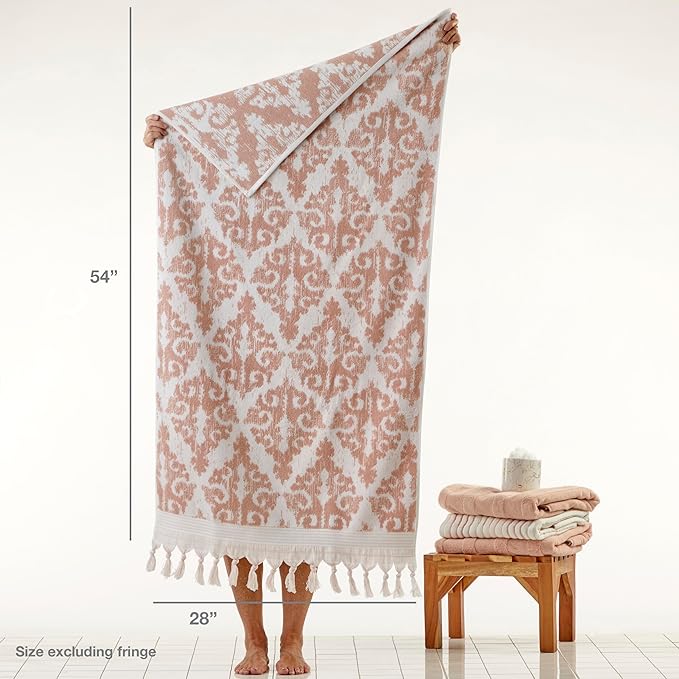 SKL Home Mirage Fringe 2 Bath, 2 Hand Towel Set
