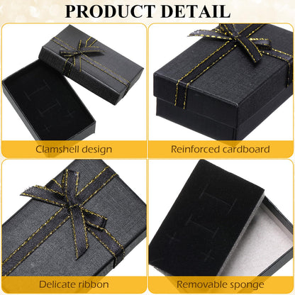 Bucherry 120 Pcs Jewelry Boxes Small Gift Boxes Bulk Cardboard Jewelry Gift Box with Bow for Ring Necklaces Earring Bracelet