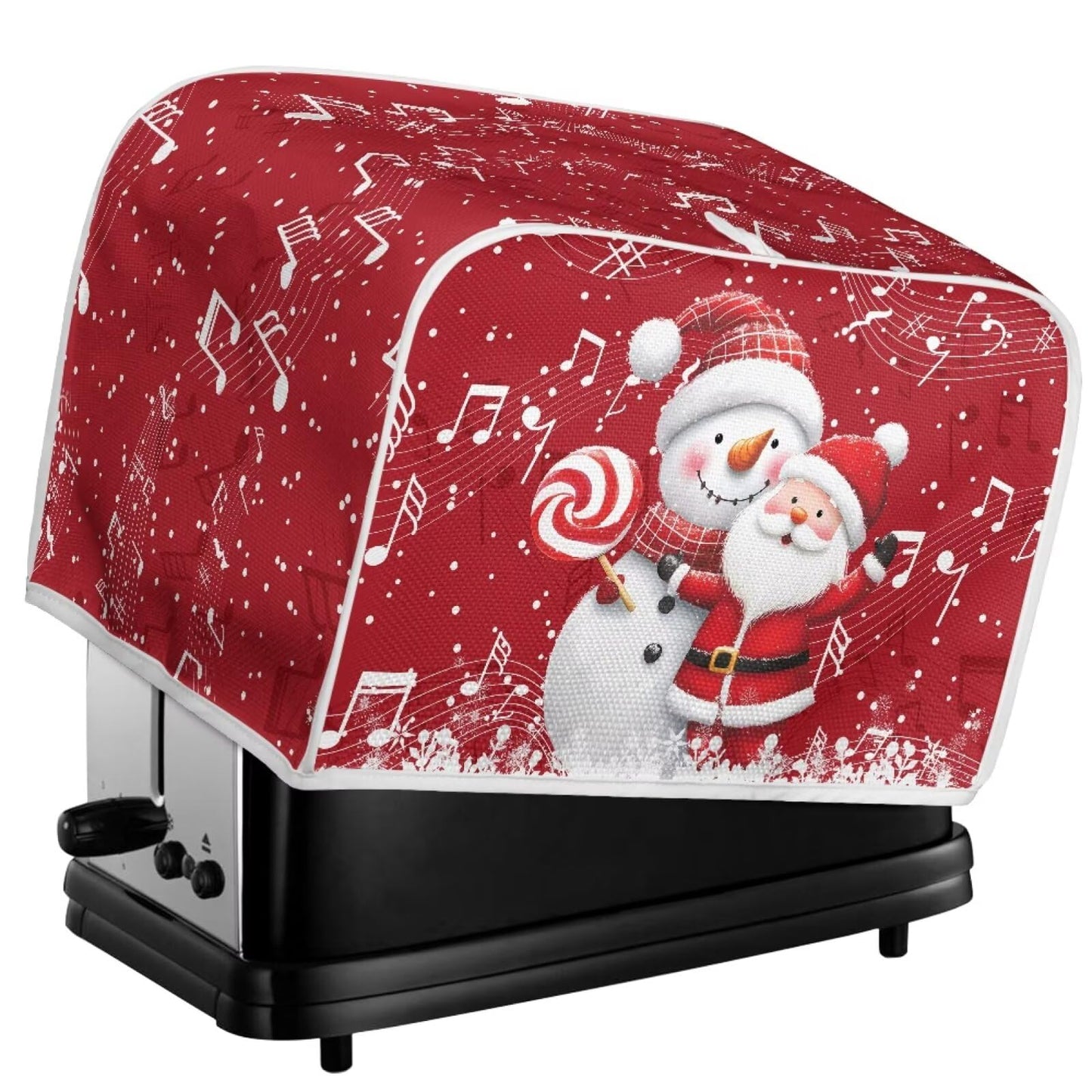 ASQVTIFE Christmas Santa Claus Toaster Dust Cover 4 Slice for Kitchen Christmas Decorations Snowman Bakeware Protector Compatible with 4 Slice Toaster Foldable Accessories for Kitchen