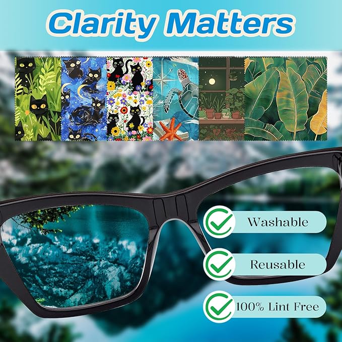 6 PCS Glasses Cleaning Cloth Eyeglass Lens Cleaning Cloth Eyeglasses Wipes