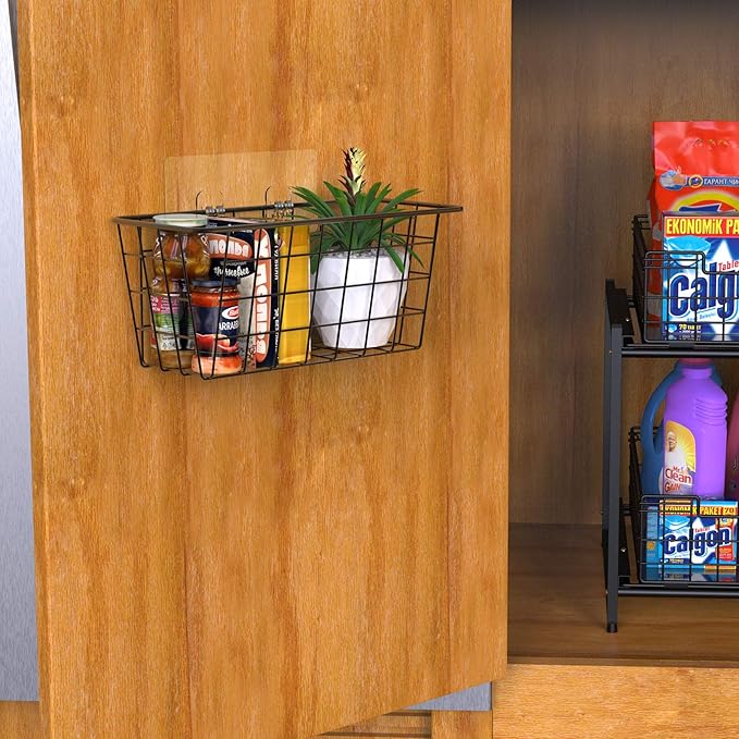 MaraFansie Hanging Kitchen Baskets Wire Storage Basket Over the Cabinet Door