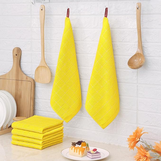 Homaxy 100% Cotton Terry Kitchen Dish Cloths, Ultra Soft and Absorbent Dish