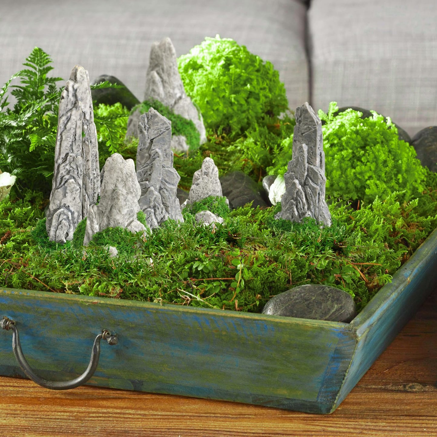 Gatuida 8Pcs Mini Rockery Decor Simulated Rockery Ornaments for Bonsai Micro Landscape Terrarium Decorations Zen Garden Accessories Pot Plant and Moss Display 3.03 X 1.77 X 1.18 in