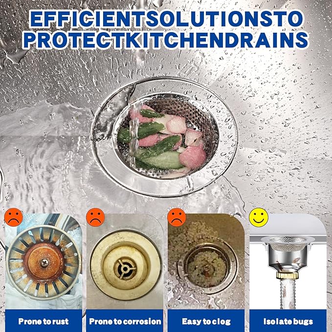 RQYEKDO Kitchen Sink Strainer Stainless Steel