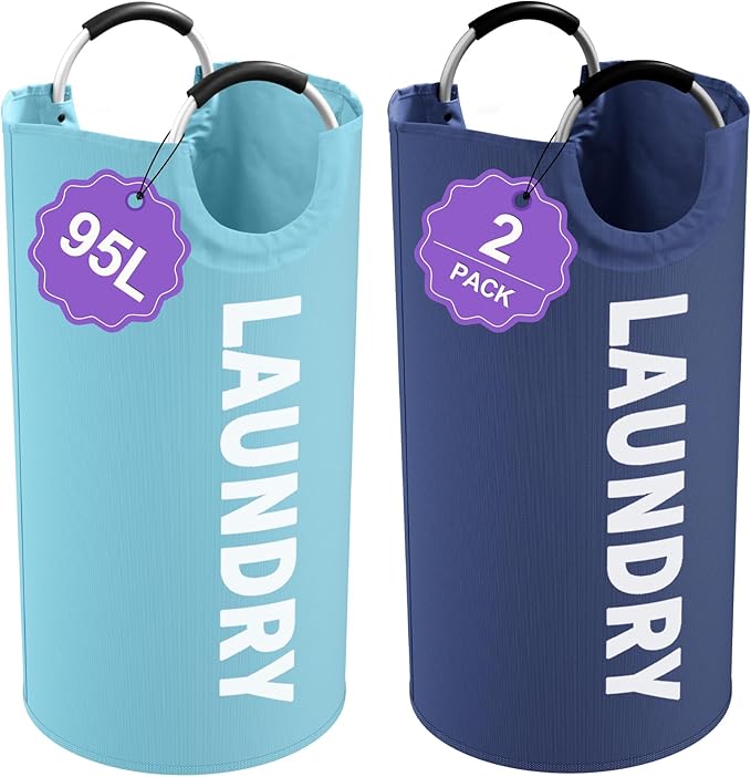 2Pcs Foldable Laundry Basket