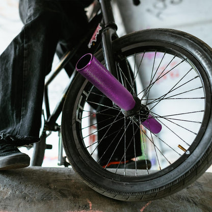 Shwsed Bike Pegs, Aluminum Anti-Skid BMX Bicycle Foot Pegs for Mountain Bike Cycling, Stunt Pegs Fit 3/8 inch Axles (Purple)