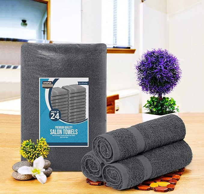 Utopia Towels, Salon Towel, Not Bleach Proof, 16 by 27 Inches, Highly Absorbent