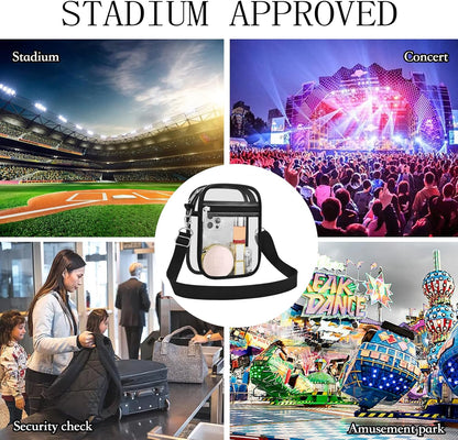 USPECLARE Clear Purse Stadium Transparent Messenger Bag Stadium Approved for Men and Women Clear CrossBody Bag