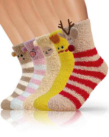 TEHOOK Warm & Cozy Valentines Gifts for Women, Fluffy Fuzzy Plush Sleeping Slipper Socks - Soft Warm Fabric