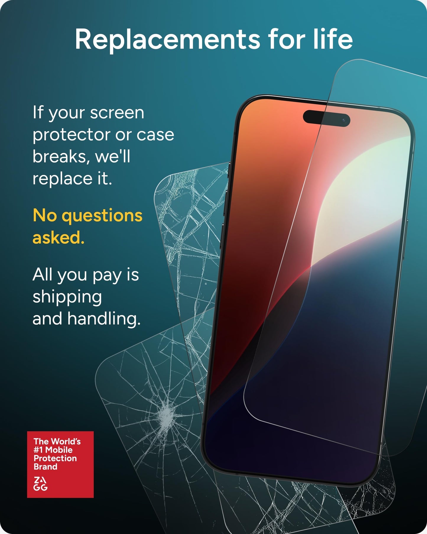 ZAGG Glass+ Screen Protector for iPhone 16e/ 14/13/ 13 Pro - 3X Shatter Protection, High Scratch Resistance, Oil-Resistant, Reinforced Edges, InvisibleShield, Easy Install