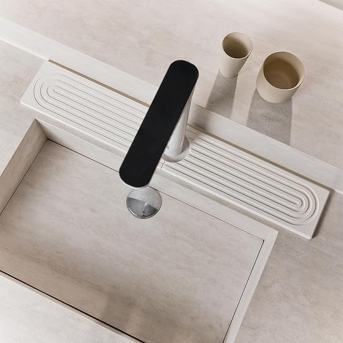 Stone Faucet Mat for Kitchen Sink, Quick Drying Mats, Water Absorbing Guard &